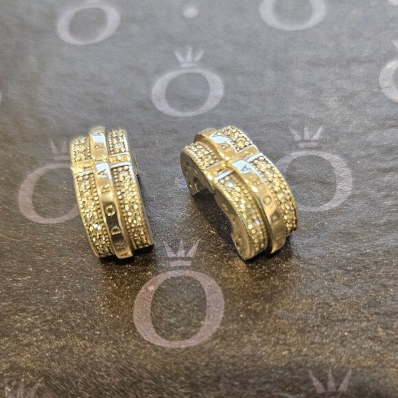Pair of Auth PANDORA Sterling Silver Sparkling Pavé Lines & Logo Clip 799042C01 - Picture 10 of 12